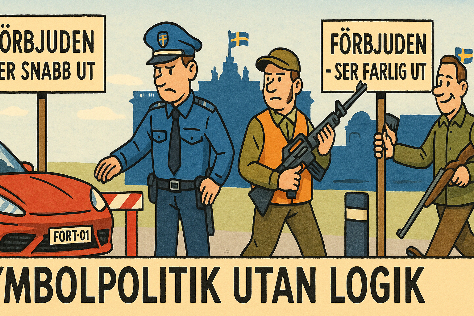 Den där bilen har ett "fortkörarutseende", den förbjuder vi!