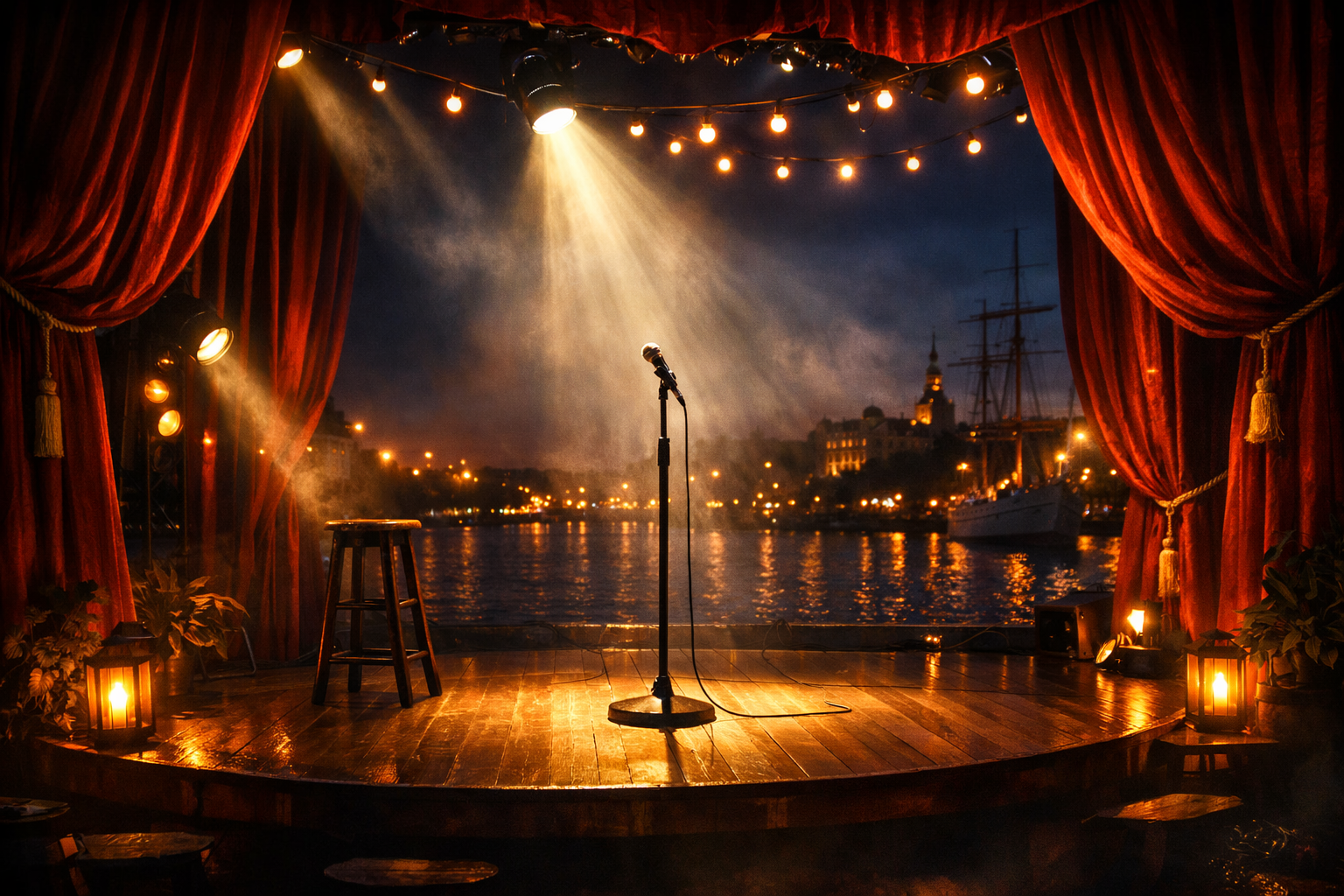 JUCC sommarstandup på Skeppsbron